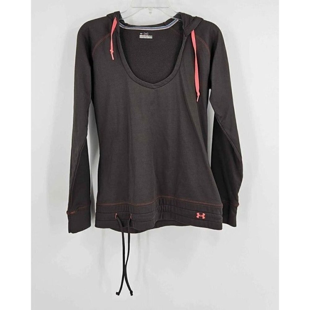 Under Armour All Season Gear Gray Scoop Neck Drawstring Waist Hoodie M